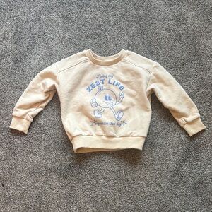 Cream Living My Zest Life Toddler Sweatshirt
